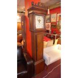 A Georgian oak longcase clock, the ename