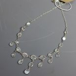 A silver and moonstone cabouchon necklace