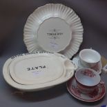 A 19th Century Sevres blank De Chine cup and saucer with pierced decoration together with a spode