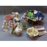 A collection of porcelain and ceramics to include two hand painted Royal Worcester niches,