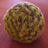 A pine cone globular garden decration