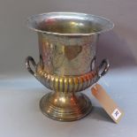 A silver plated urn shape ice bucket