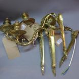 A set of four brass neo-classical style wall lights (A/F)