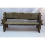 A weathered elm four seater garden bench,