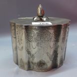 A 19th century silver plated box with acorn finial