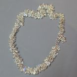 A silver and moonstone necklace,