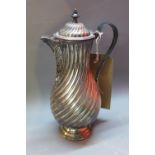 A Victorian silver coffee pot with swirl design dated 1878 (13oz)