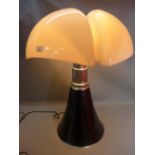 A Gae Auienti Pipistrello telescope table lamp in the from of a palm tree