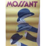 An original stone lithograph poster for Mossant The Hat Company by Leonaetto Cappiello (a/f),