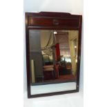 A Chinese hardwood framed mirror with bevelled plate.