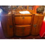 An Art Deco walnut cocktail cabinet sideboard 104 x 138 x 50cm