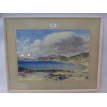 John H Nicholson, a watercolour of a coastal scene titled "Gansey Bay" signed lower left.