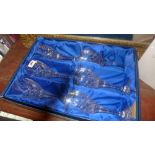 A boxed set of six Aynsley crystal wine glasses,