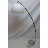 A 1960's chrome arch lamp with opaque shade (in working order).