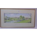 Clarissa Parish, a watercolour depicting a manor house in the country side.