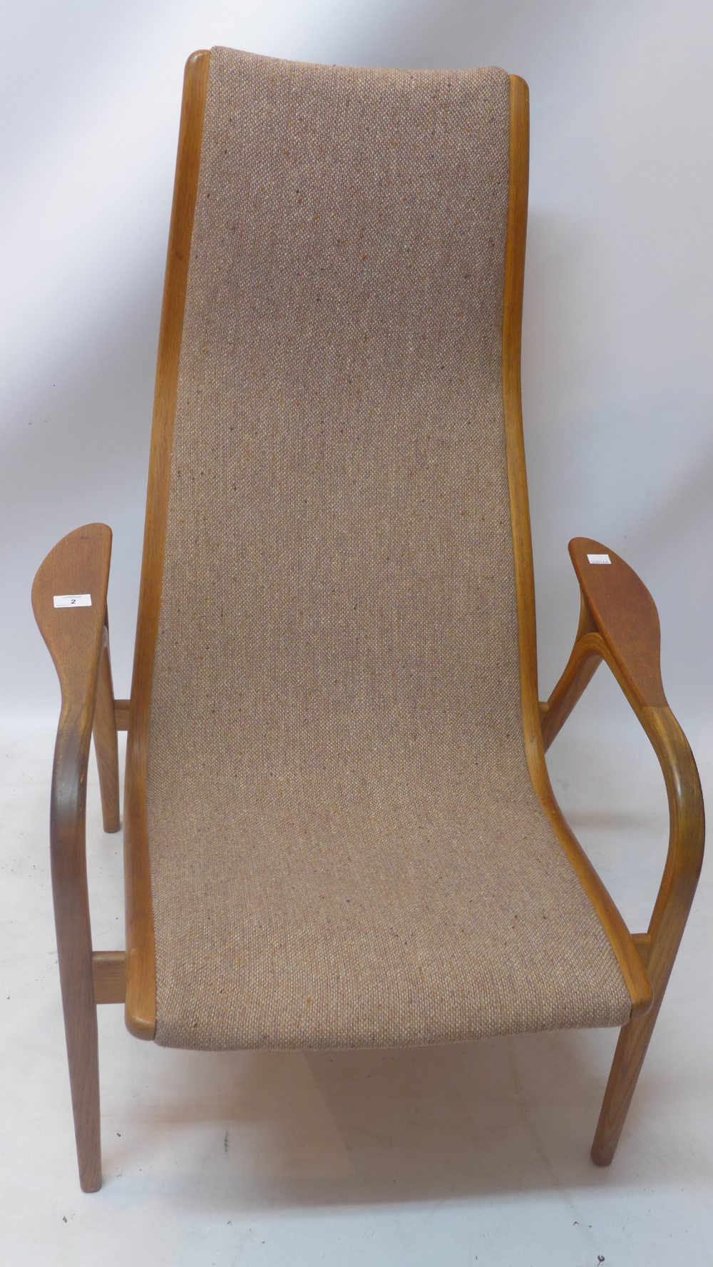 An Swedish open beech armchair 'Lamino' designed by Yngve Ekstrom