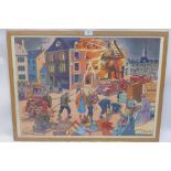 A vintage poster depicting entitled 'Le Feu' French for The Fire printed with Editions Rossignol -