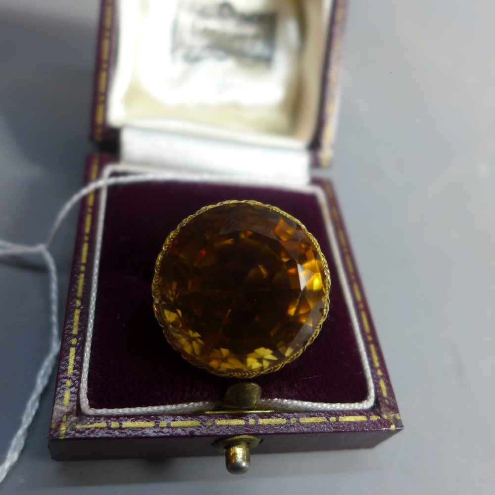 A 9ct yellow gold and claw set and faceted citrine dress ring, - Image 2 of 2