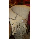 A Moroccan beni ouran berber wool rug, with geometric lozenge design,
