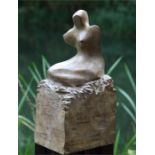 Bronze sculpture, Alex Davies, Born 1970, Kneeling Figure, Bronze, Signed, Numbered 9