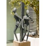 Bronze sculpture, Guy Buseyne, 'Both Ways'