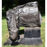 Sculpture, Bronze, Bob Crutchley, born 1943 'The Sentinel' bronze horse head sculpture