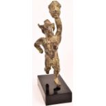 Bronze sculpture, green patinated sculpture of male figure