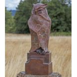 Bronze Art Deco style owl sculpture