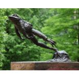Sculpture, John Cox, bronze, Leaping Frog