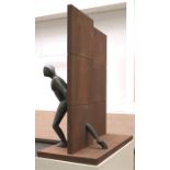 Sculpture, Guy Buseyne, bronze sculpture 'The Wall'