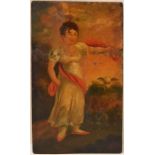 Miniature Oil on copper Regency period painting of a woman