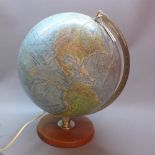 An mid 20th century world globe. H.