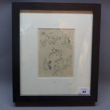 Marc Chagall (1887-1985), 'In the Village', etching, numbered 60/960, Maternite 1926. H.15cm W.