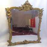 A late18th/early 19th century giltwood mirror. H.160cm W.