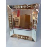 A Venetian mirror. H.64cm W.