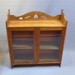 20th Century mahogany wall hanging glass fronted cabinet
