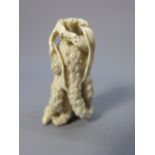 A late 19th/early 20th century ivory netsuke in the form of a sea urchin. H.