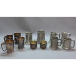 Mappin and Webb plated tankards,