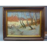 After Chris Noltee, a 20th century, winter forest scene, oil on board, signed lower right,
