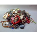 A large quantity of costume jewellery,