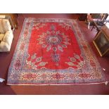 An extremley fine North East signed Persian Meshad carpet, 360cm x 295cm,