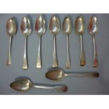 Georgian and later silver serving spoons.