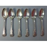Set of 6 silver serving spoons, London 1820/21, marked 'W.