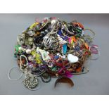 A large quantity of costume jewellery,