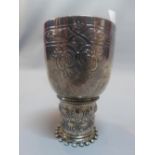 An unusual silver goblet, London 1902, maker Berthold Muller H.10cm Approx 10g.