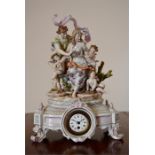 A late 19th/ early 20th century Continental porcelain clock