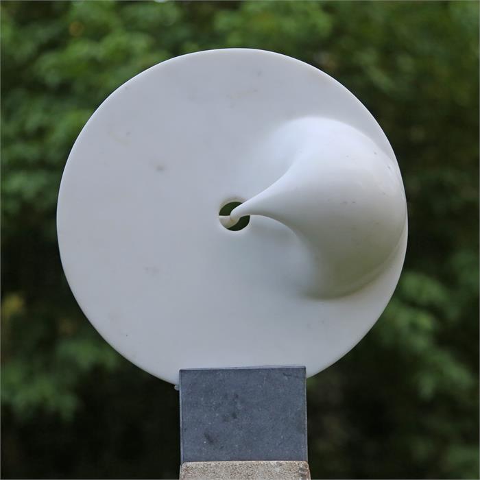 Sculpture, Jonathan Loxley, "Vanishing Point" Limestone and White Marble - Image 2 of 4