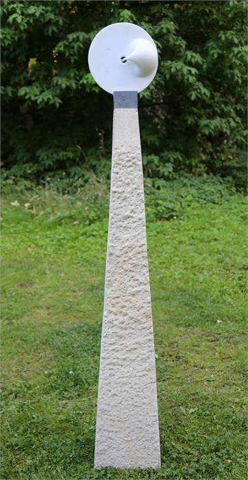 Sculpture, Jonathan Loxley, "Vanishing Point" Limestone and White Marble