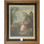 A pair of gilt framed coloured prints