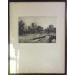 A pair of framed etchings, Winchester scenes